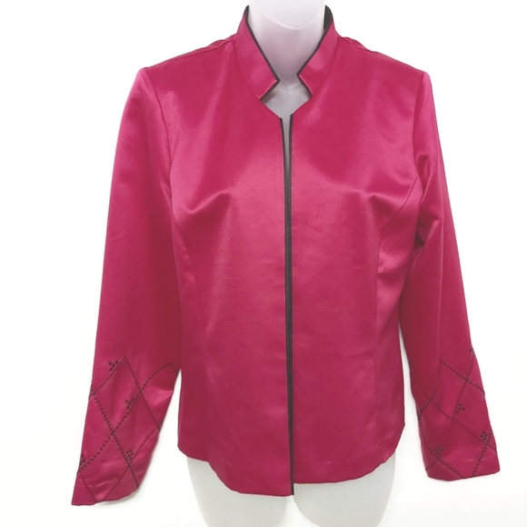 Stanley Scott Vintage Cerise Pink & Black Jacket, Size Small - Picture 8 of 11